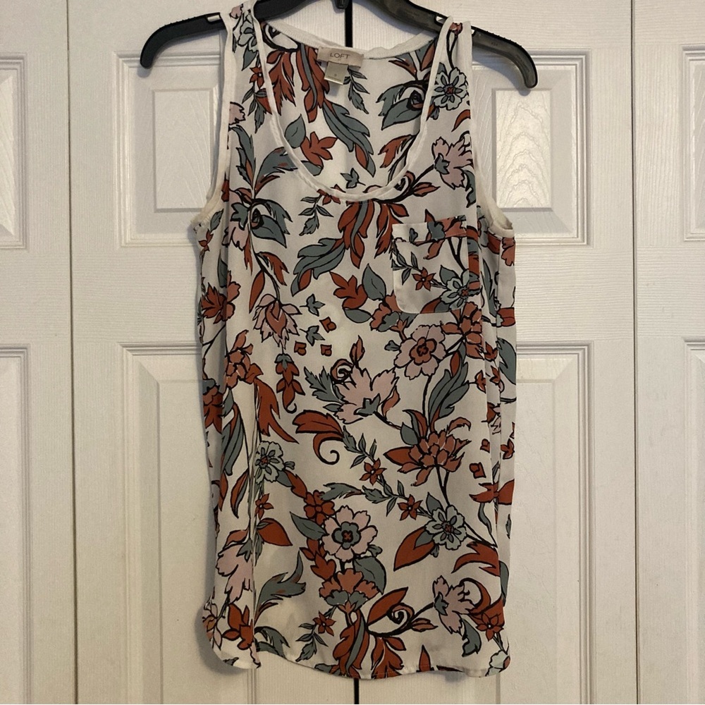 Loft Sleeveless Floral Tank Small